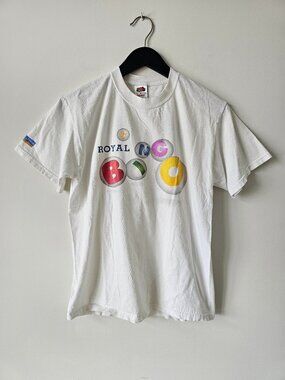 Royal Caribbean Bingo White Crew Neck Short Sleeve T-Shirt Men's Medium